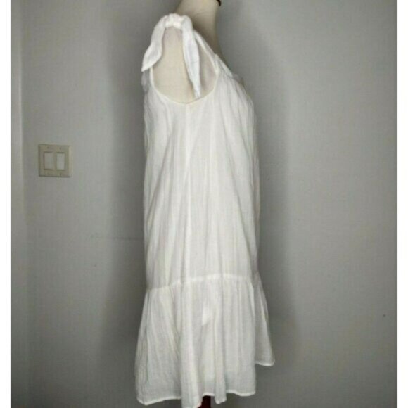 BCBGMaxAzria Dress XXS White Gauzy Resort Beach Beckie Off Shoulder - Picture 6 of 11